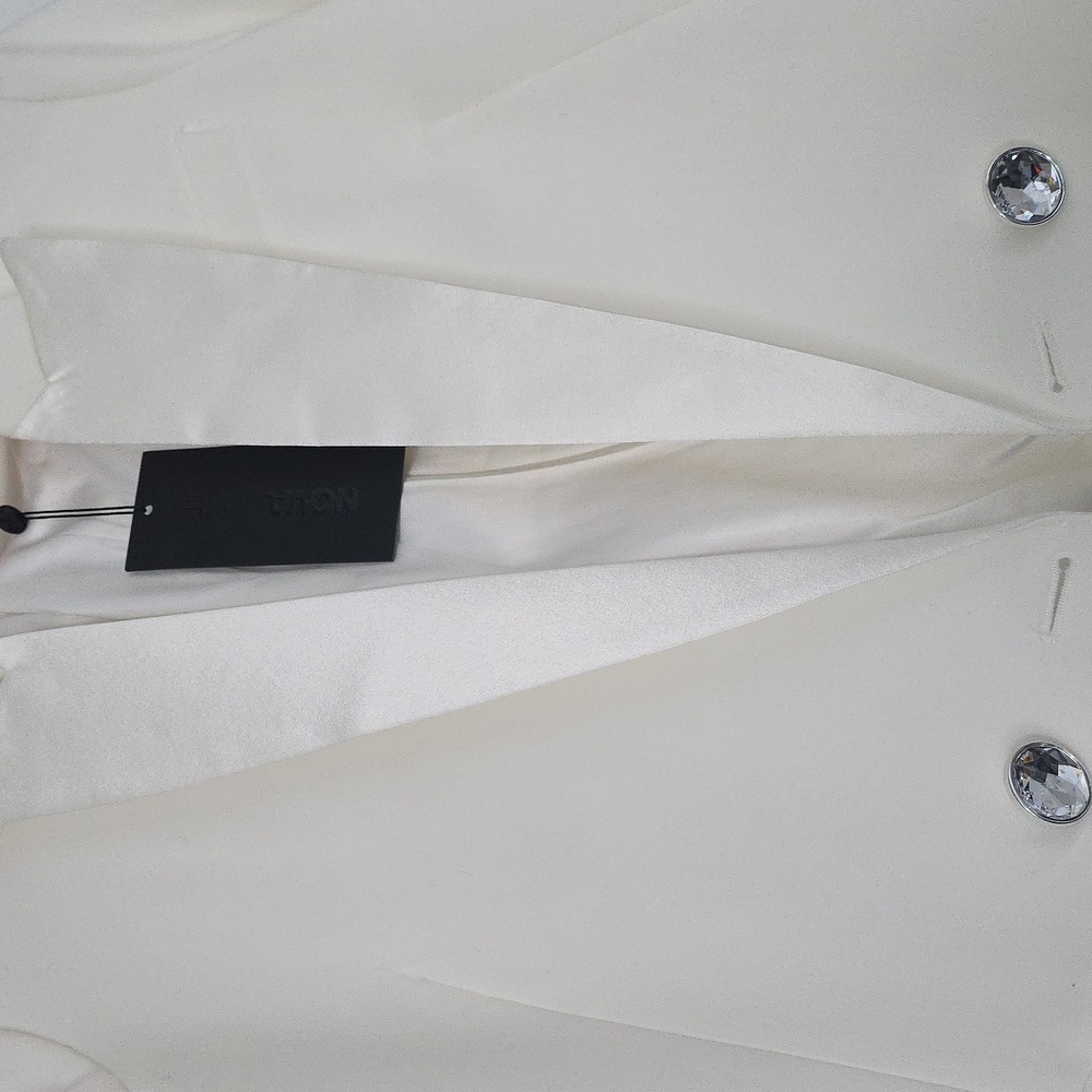 Nova Luxe Tuxedo Off White Women's Blazer Sz L - Picture 6 of 8